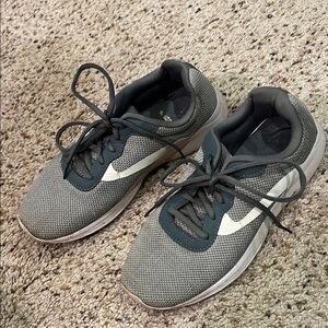 Gray and White Athletic Sneakers